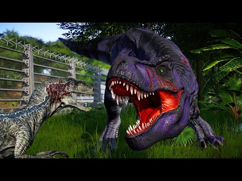 3 T-REX VS INDORAPTOR VS BLUE - WHO WOULD WIN?