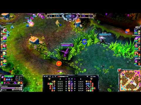 Gank mid, he's over extended