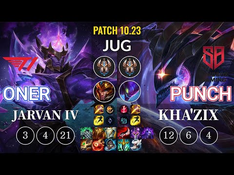 T1 Oner Jarvan IV vs SB Punch Kha'Zix Jungle - KR Patch 10.23