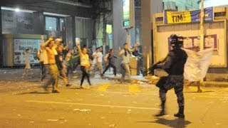 Violência no protesto em Niterói