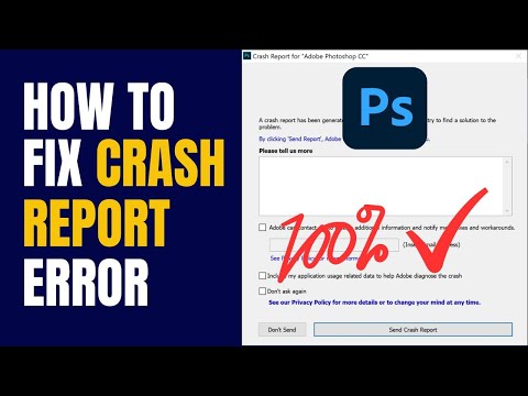 How to fix crash report error || Crash Report error in photoshop