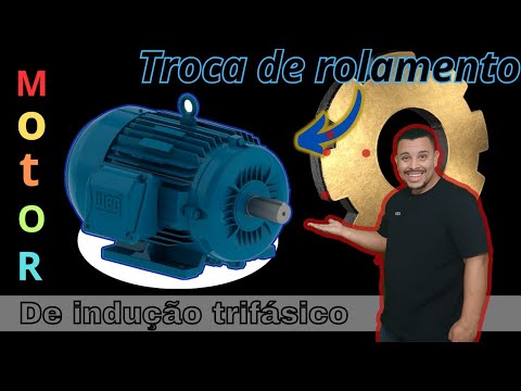 troca de rolamentos traseiro e dianteiro de um motor de indução trifásico .