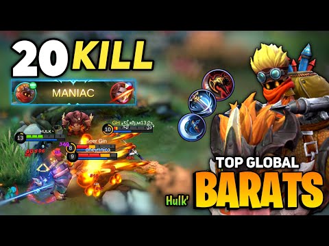 20 KILL! Barats Hyper gameplay Damage Build [ Barats Best Build 2021 ] By Hulk - Mobile Legends