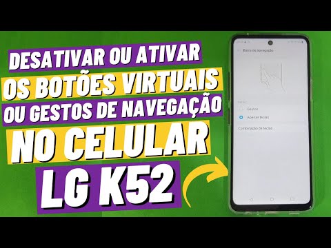 How to disable or enable virtual buttons or navigation gestures on the LG K52 mobile phone.