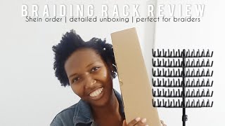 AFFORDABLE BRAIDING RACK | unboxing + review | Shein | perfect for braiders 