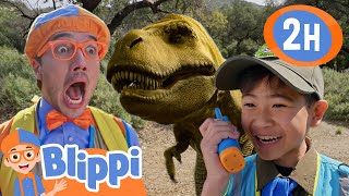 Do the Dino Dance with Blippi & Asher! | Blippi Educational Videos & T-Rex Ranch Dinosaur Videos