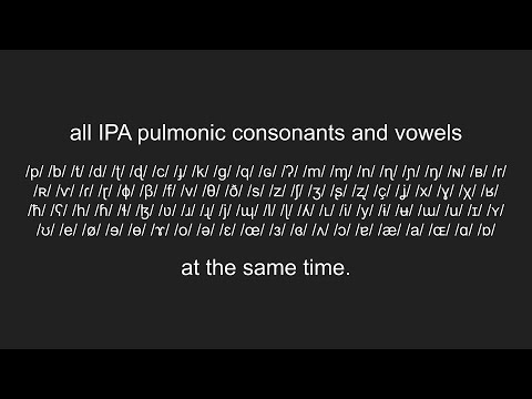 All IPA Pulmonic Consonants and Vowels at the same time