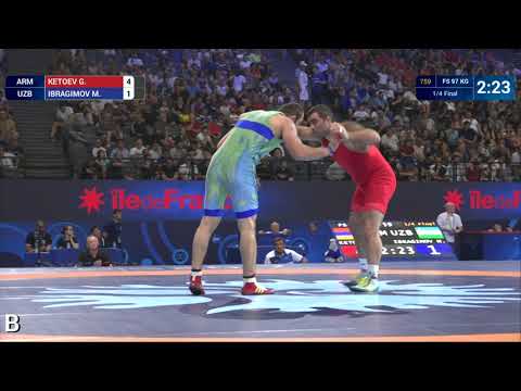1/4 FS - 97 kg: G. KETOEV (ARM) df. M. IBRAGIMOV (UZB) by VSU1, 12-2