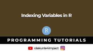 Indexing and Replacement of values in R Programming #rlanguage #olakunle4impact #tagng #rstudio