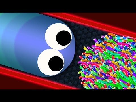 Slither.io A.I. Giant Pro Snake vs Tiny Troll Snakes - Epic Slitherio Gameplay