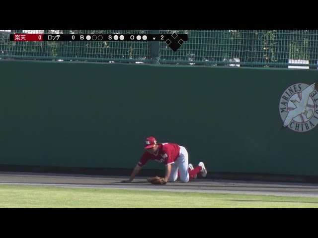 【ファーム】俊足光る!! イーグルス・島井がフェンス激突のファインプレー!! 2018/9/19 M-E(ファーム)