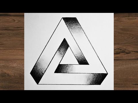 How to draw THE IMPOSSIBLE TRIANGLE - Optical Illusion │ EASY drawing tutorial for beginners