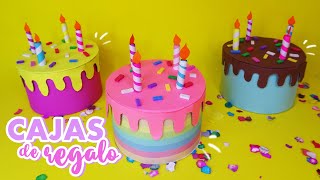 haz una caja de REGALO en forma de PASTEL  con una caja de CEREAL