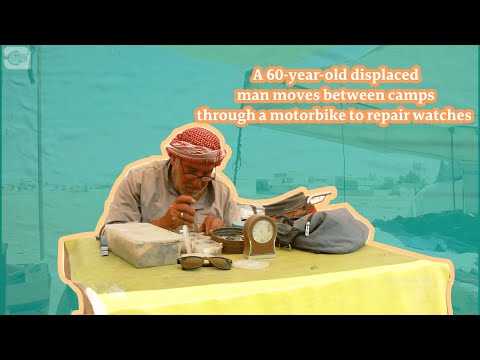 A 60 Year Old Displaced Man Moves Between Camps Through a Motorbike to Repair Watches