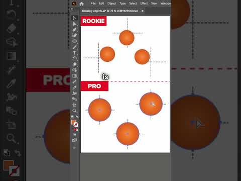 Resizing multiple objects in Adobe Illustrator without losing the position on the artboard #tutorial