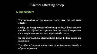 Creep of concrete
