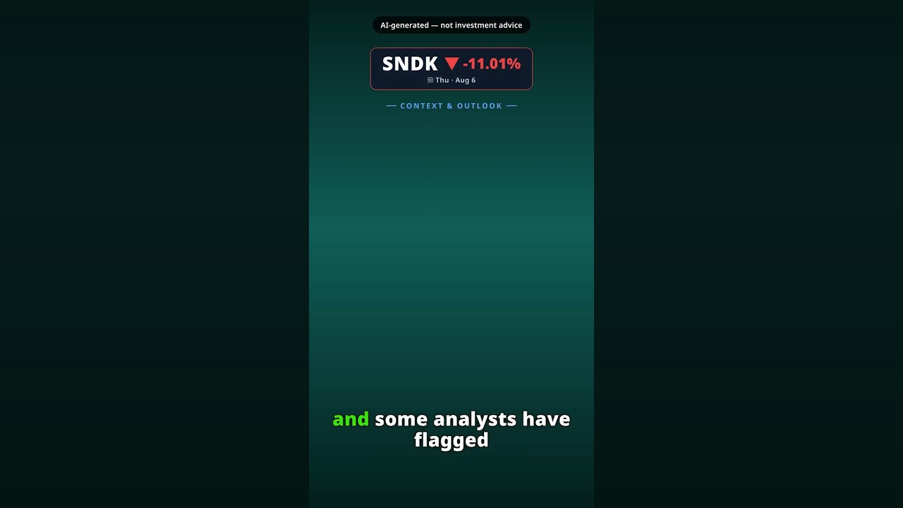 Por que a ação da Sandisk desaba hoje? SNDK -11.01% (6 ago)