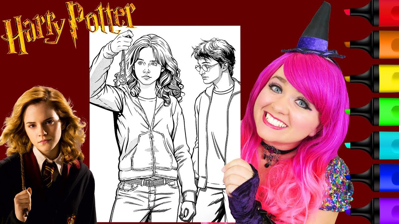 Coloring Harry Potter & Hermione Crayola Coloring Page Prismacolor Markers | KiMMi THE CLOWN