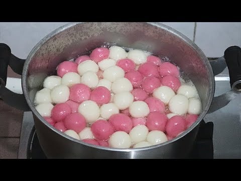 Chewy Red and White Tangyuan with Warm Water Dough Technique