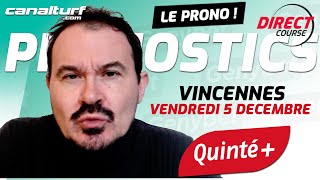 emission video des courses turf pmu du Vendredi 5 décembre 2025