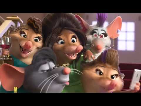 Trailer collage: Mr. Big’s rodent wedding, Duke’s musical daydream, and a TV talent stage