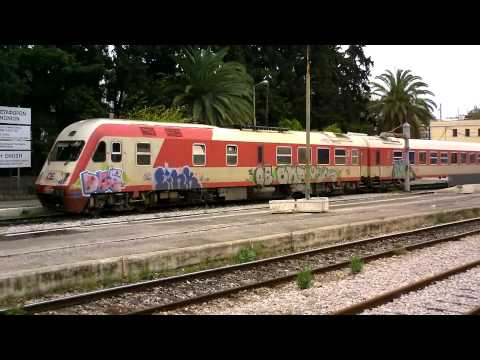 AEG 520 & BOMBARDIER 220 028 at Athens station (05/05/11)
