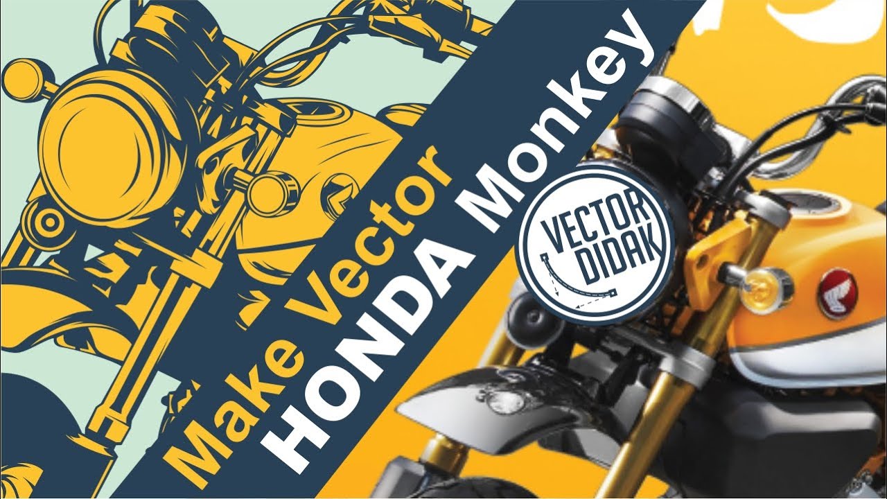 Create Line Art Vector Honda monkey  | motorcycle vetor