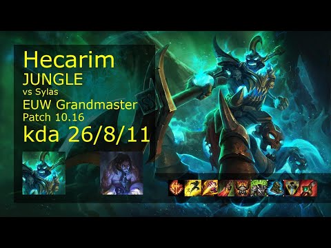 Hecarim vs Sylas Jungle - EUW Grandmaster 26/8/11 Patch 10.16 Gameplay