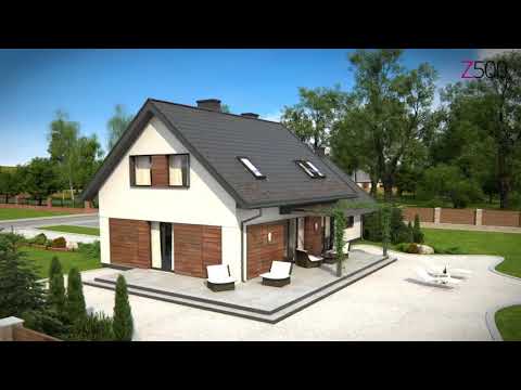 Z345 - Gotowy projekt domu z poddaszem użytkowym we współczesnym stylu do 140 m2