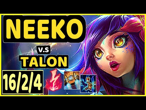 XIAOWEI (NEEKO) vs TALON - 16/2/4 KDA MID GAMEPLAY - KR Ranked GRANDMASTER