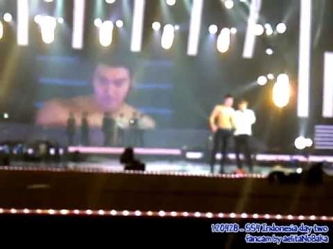 [FANCAM] 120428 SS4 Indonesia day two - SiWon in the water splash + ending