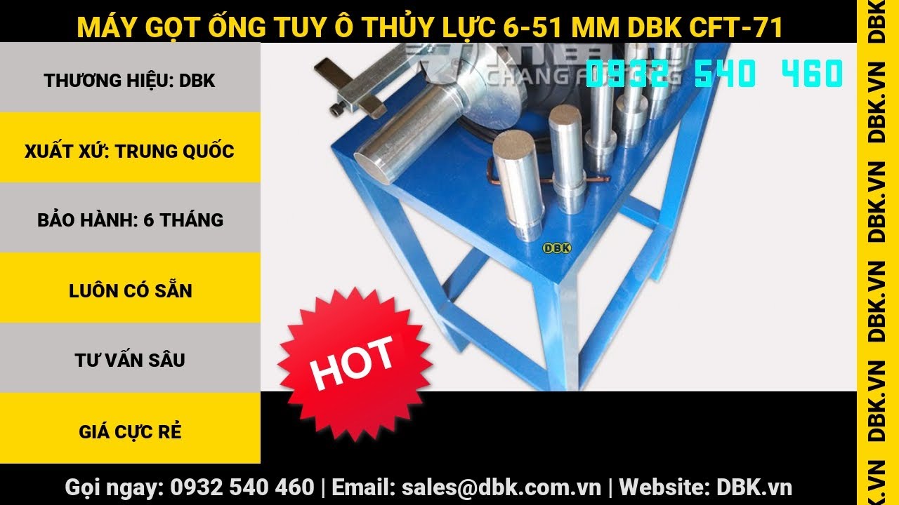 Video Máy gọt ống tuy ô thủy lực 6-51 mm DBK CFT-71 - Máy gọt ống tuy ô thủy lực 6-51 mm DBK CFT-71