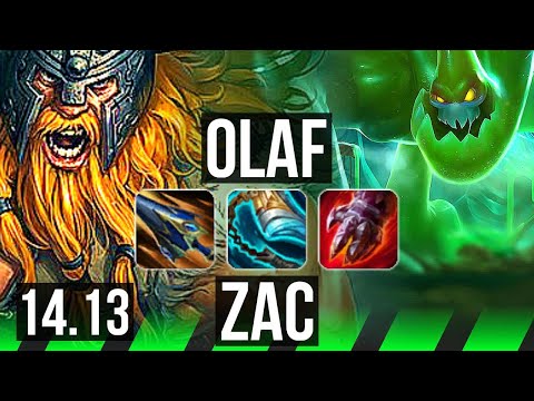 OLAF vs ZAC (JGL) | Rank 5 Olaf, 71% winrate, 67k DMG, Legendary | TR Grandmaster | 14.13