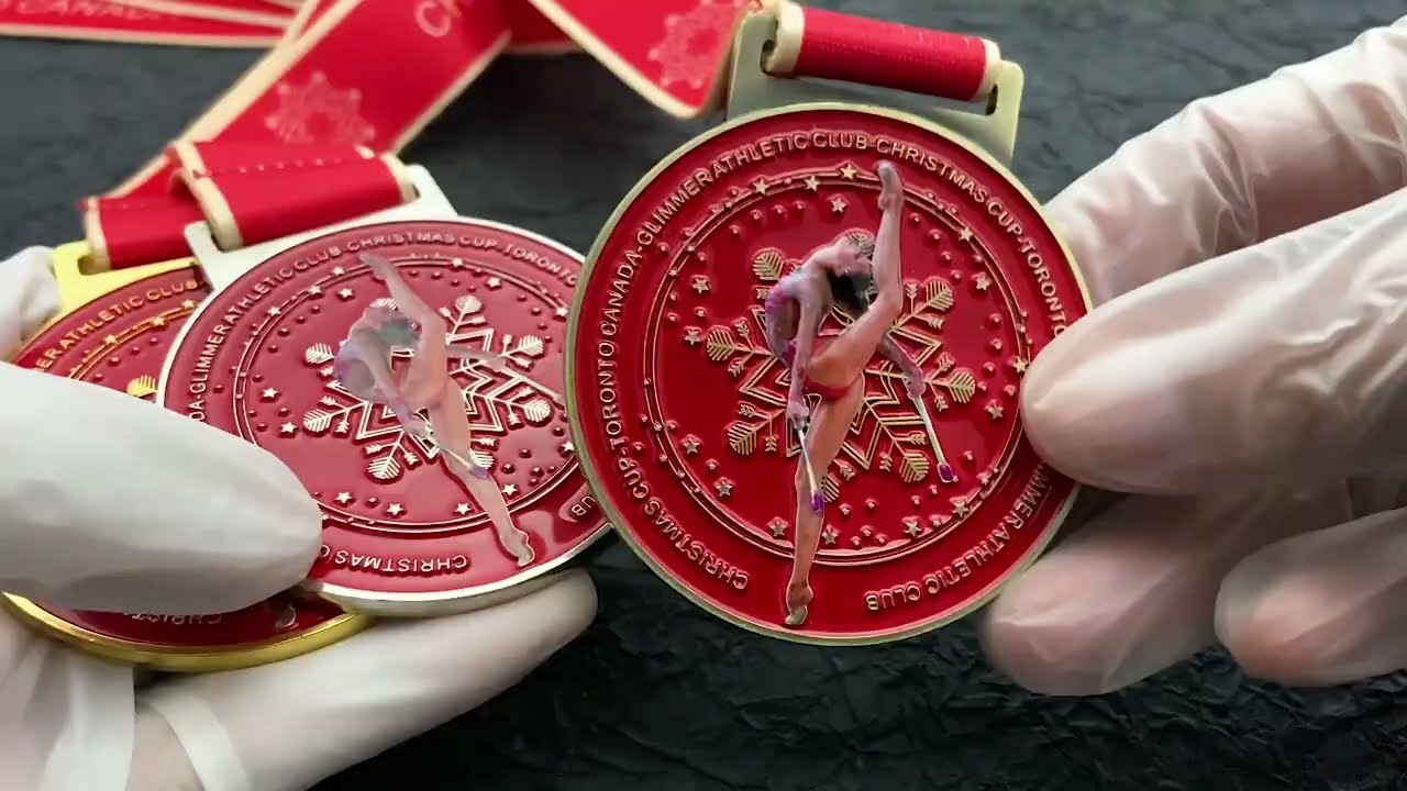 1221 - Winter Ice Dance 3D Relief Enamel Gold Silver Bronze Medal