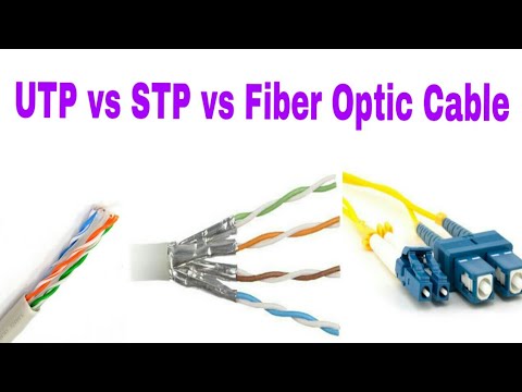 What is utp vs stp vs fiber optic cable in networking in hin...