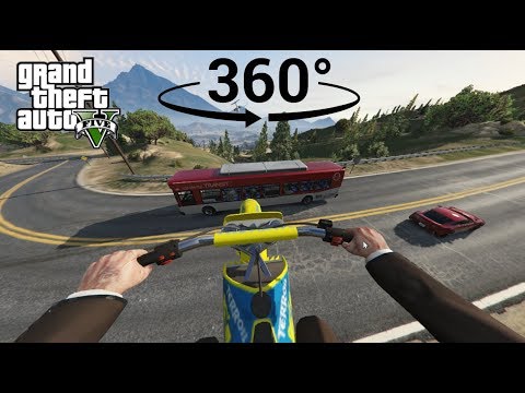 Jagd auf einen Jet auf einem Dirtbike in VR – GTA V 360°