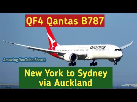 QF4 Qantas B787New York to Sydney via Auckland #qantasairways #b787 #newyork #aucklandairport