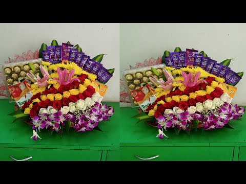 Chocolate With Flower Gift Hamper // Gift Hamper Tutorial // Gift For Birthday @FlowersMore2