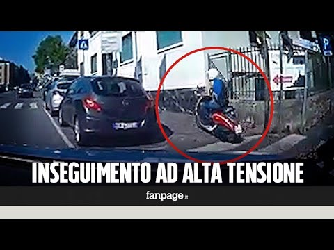 Scooter speeds away from police, video of the crazy chase downtown