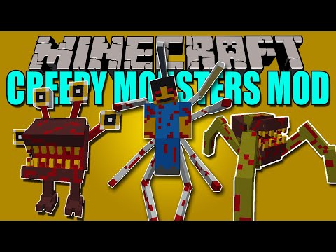 CREEPY HORRIFYING MONSTERS MOD - Criaturas GORE en minecraft - Minecraft mod 1.12.2 Review