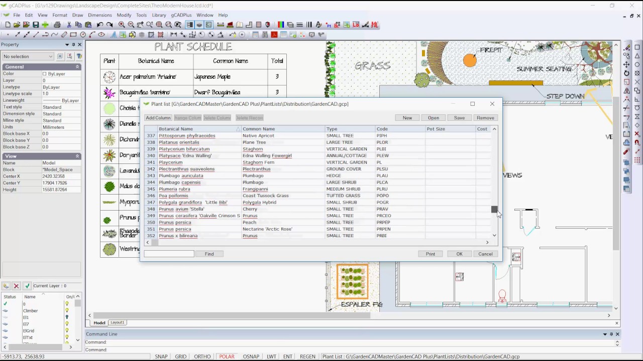 An overview of methods for working with plant database files in gCADPlus