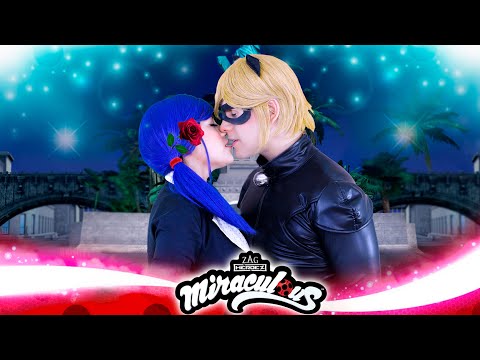 BESO MARICHAT REAL❤️ MIRACULOUS LIVE ACTION | CAT NOIR Y MARINETTE SE BESAN