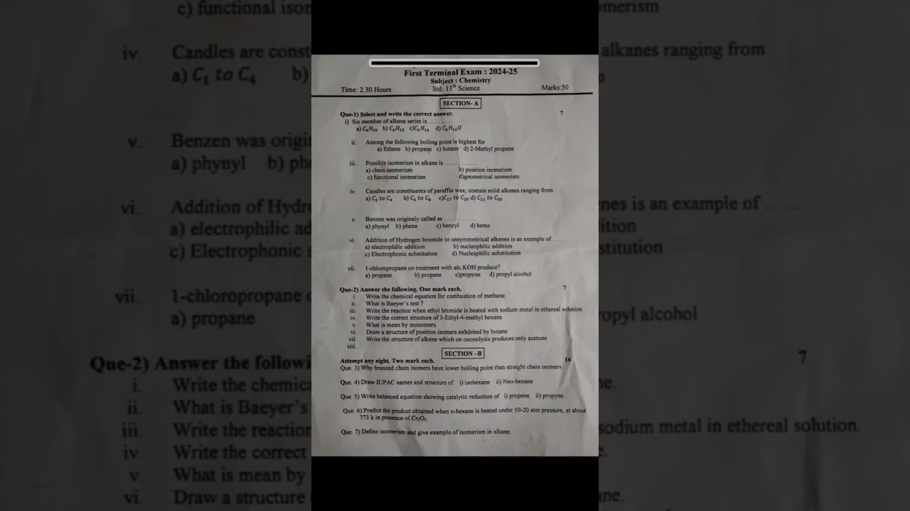 Class 11th chemistry first term exam 2024-25 | maharashtra board | #firstsemester | #chemistry |