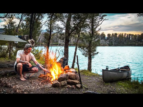 Solo Aussie Canoe Camp || CATCH & COOK