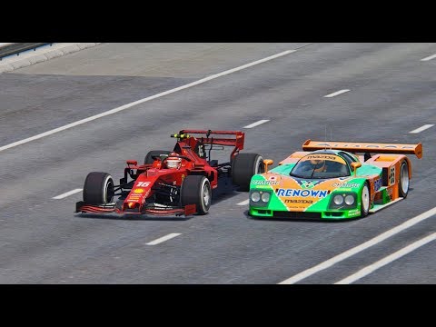 Ferrari F1 2019 vs Mazda 787B - Drag RACE