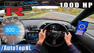 1000HP NISSAN GTR R32 *300KM/H* on AUTOBAHN NO SPE