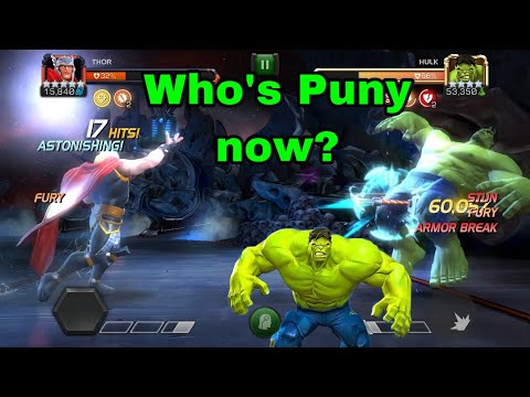 Who's Puny Now? OG Thor Rank 5/65 sig 200 vs ROL Hulk boss - marvel contest of champions
