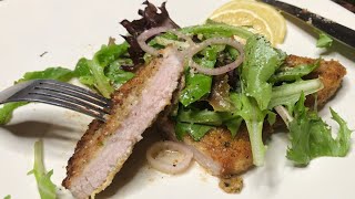 Frachelli's Pan-Fried Pork Chop w/ Shallots & Mixed Greens