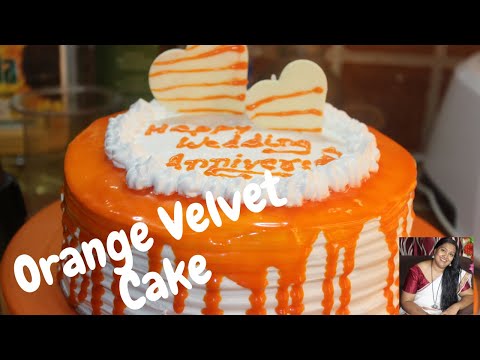 Orange velvet cake//1 kg Orange Velvet Cake with Cream cheese Filling// Ambili's Food Land