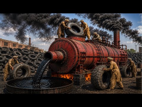 How Old Tires Are Recycled | Amazing Oil Extraction Process